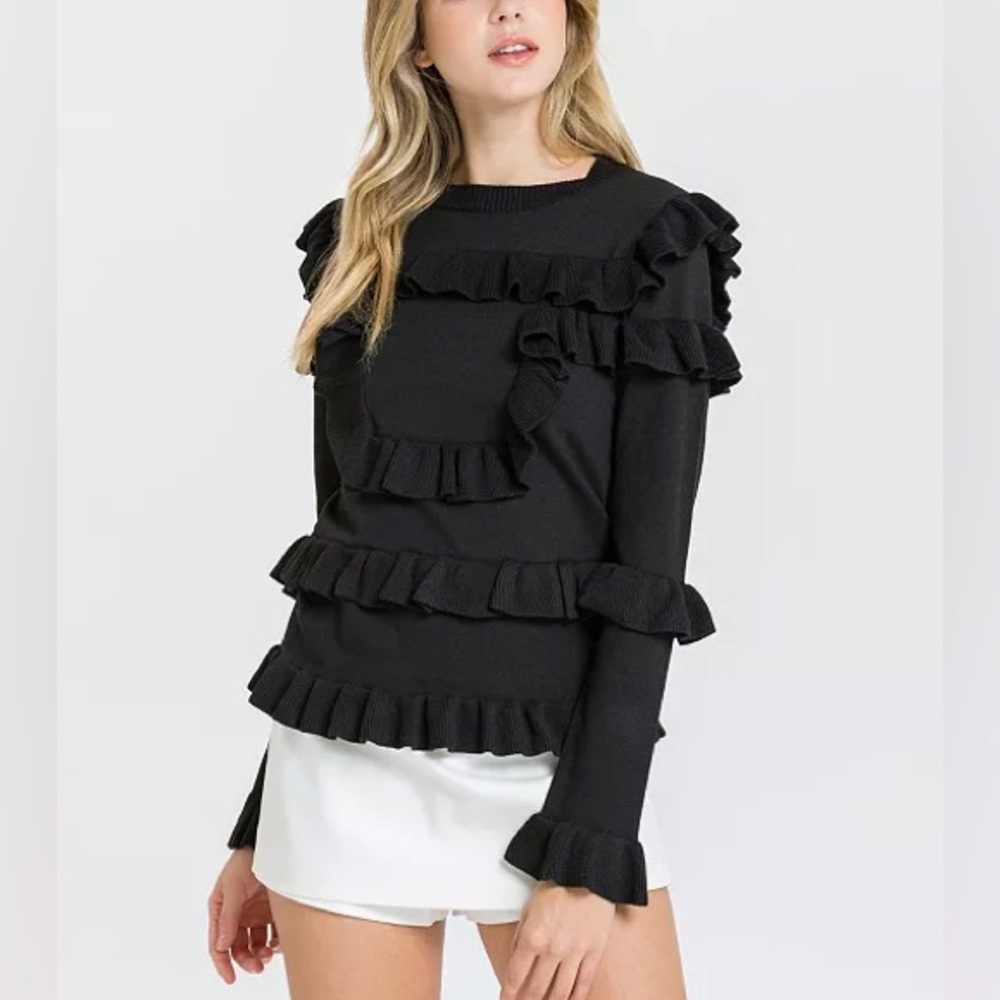 Endless Rose Ruffle Sweater Size XS - Picture 2 of 6